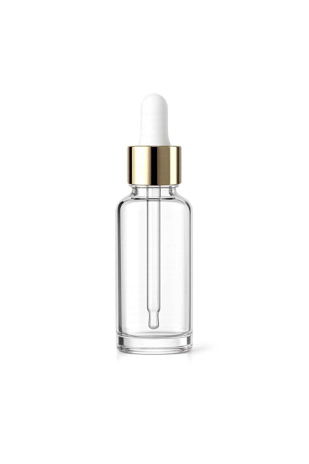 Dropper bottle with gold collar