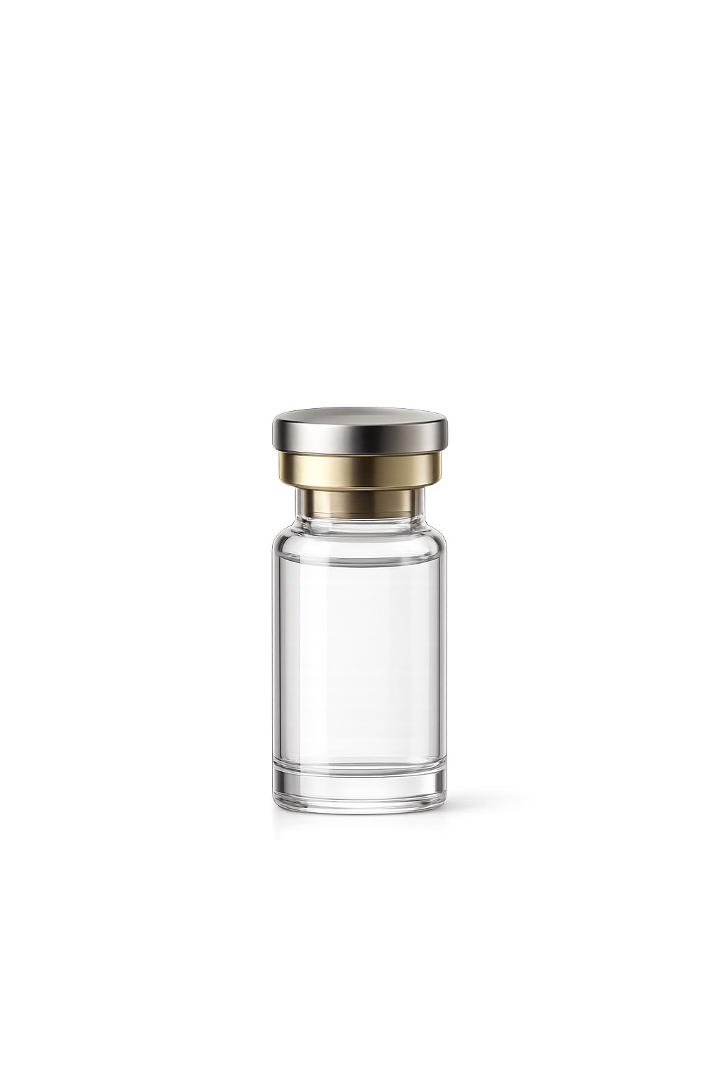 Serum vial with metallic top