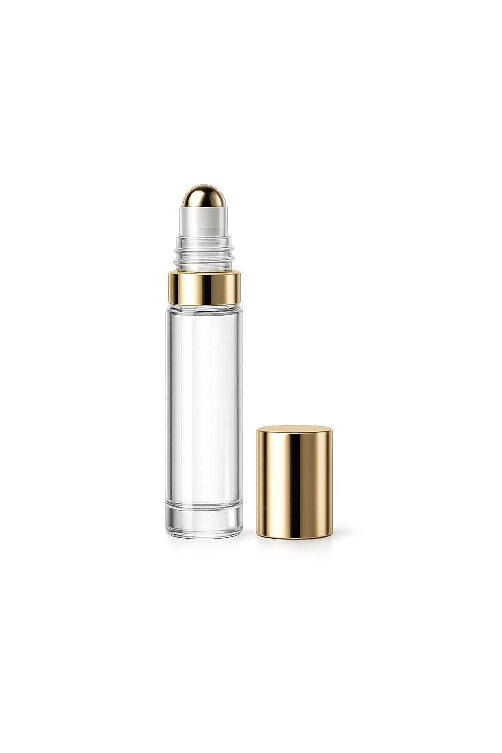 Airless pump bottle with gold cap