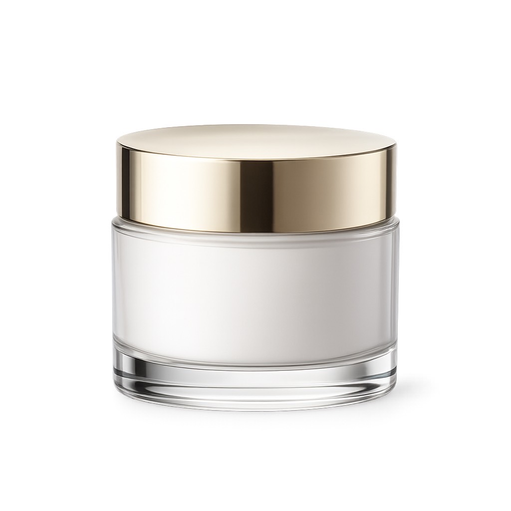 Cream jar with gold lid